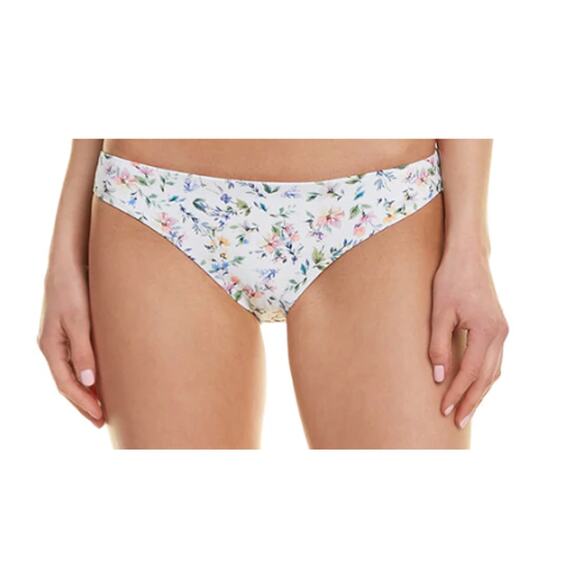Shoshanna Moderate Coverage White Floral Swim Bikini Bottom XL NEW - Picture 2 of 4